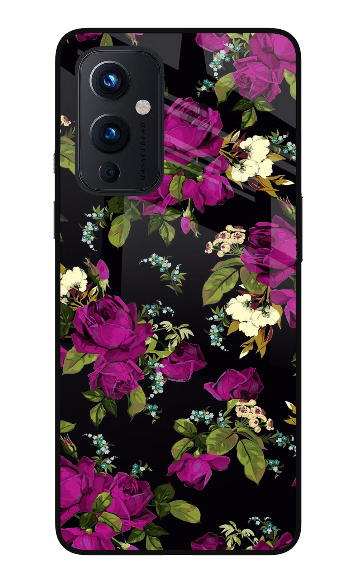 Flowers Oneplus 9 Glass Case Back Cover by Casekaro