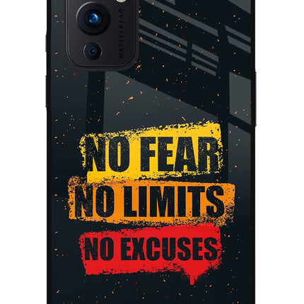 No Fear No Limits No Excuse Oneplus 9 Glass Case