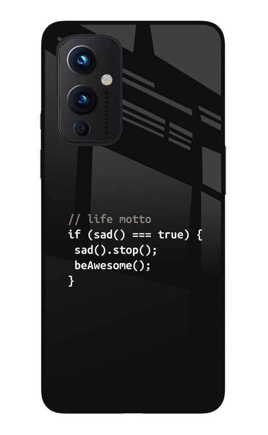 Life Motto Code Oneplus 9 Glass Case