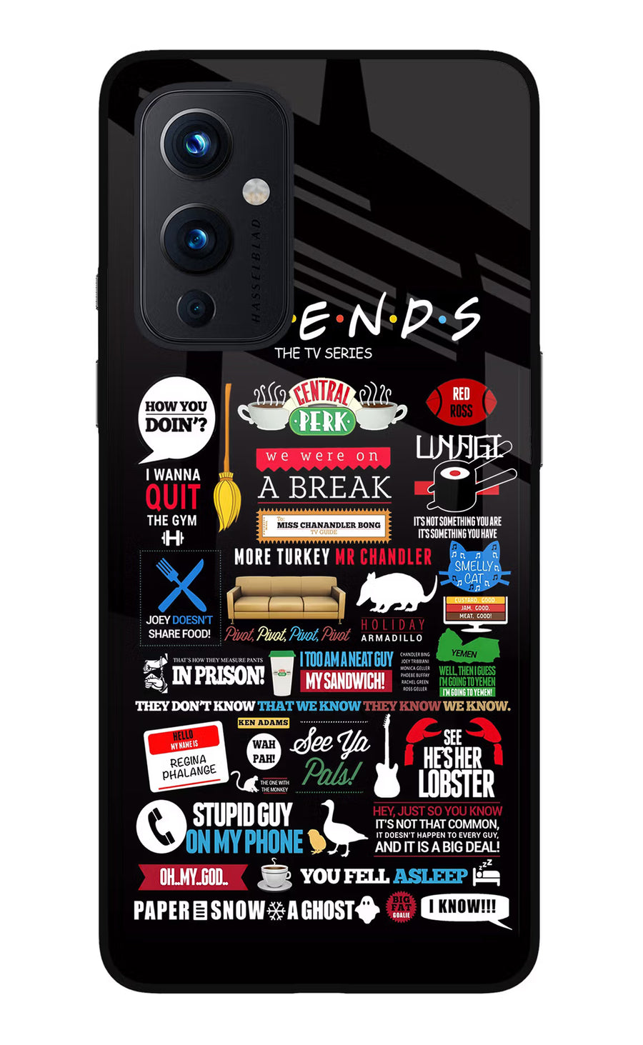 FRIENDS Oneplus 9 Back Cover, Glass case