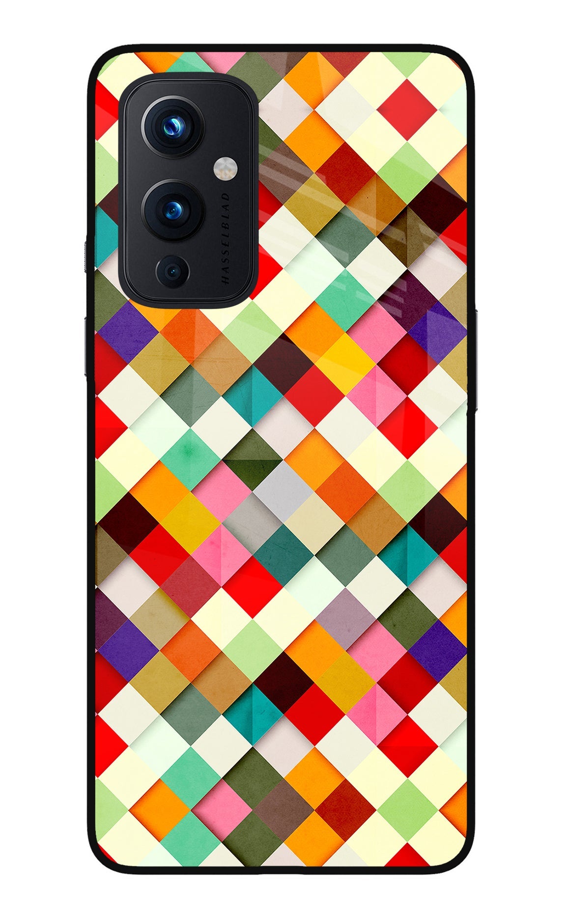 Geometric Abstract Colorful Oneplus 9 Glass Case