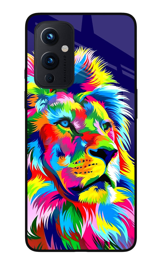 Vector Art Lion Oneplus 9 Glass Case