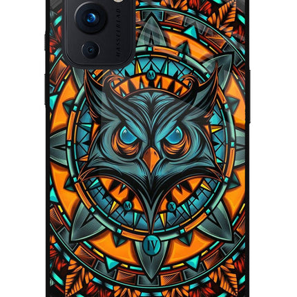 Angry Owl Art Oneplus 9 Glass Case