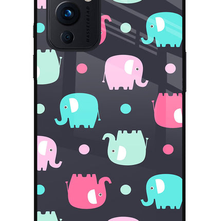 Elephants Oneplus 9 Glass Case