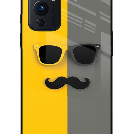 Sunglasses with Mustache Oneplus 9 Glass Case