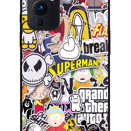 Sticker Bomb Oneplus 9 Glass Case