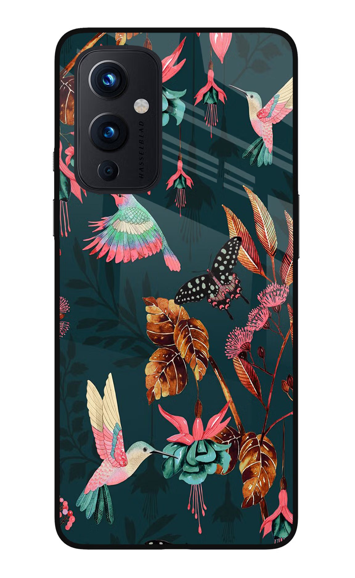 Birds Oneplus 9 Glass Case Back Cover by Casekaro