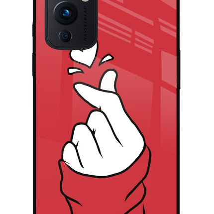 Korean Love Sign Oneplus 9 Glass Case