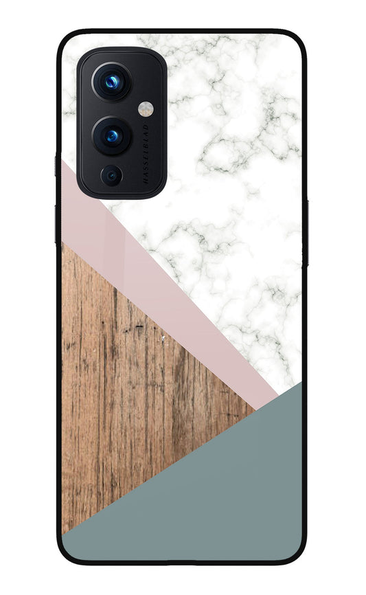 Marble wood Abstract Oneplus 9 Glass Case
