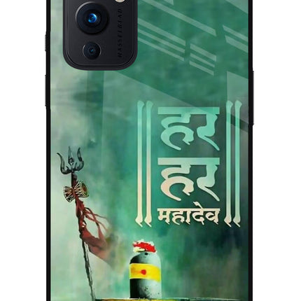 Har Har Mahadev Shivling Oneplus 9 Glass Case