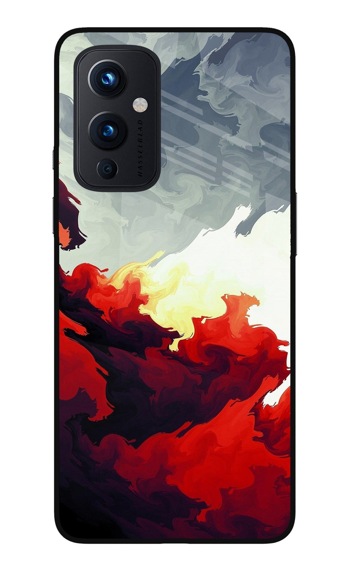 Fire Cloud Oneplus 9 Glass Case