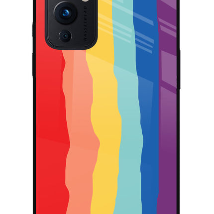 Rainbow Oneplus 9 Glass Case Back Cover by Casekaro