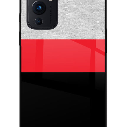 Tri Color Pattern Oneplus 9 Glass Case