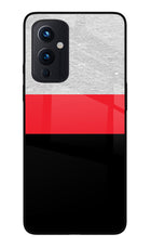 Tri Color Pattern Oneplus 9 Glass Case