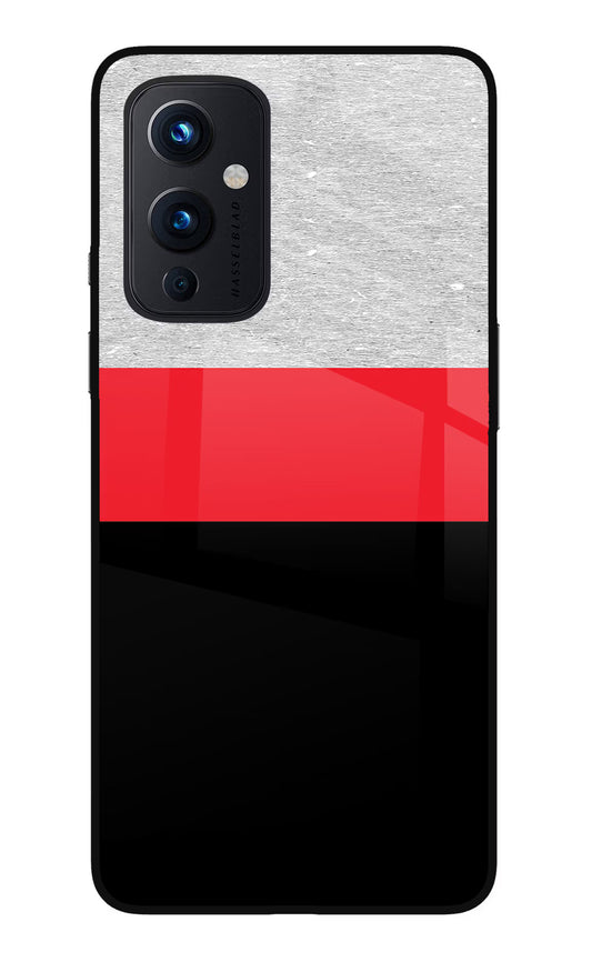 Tri Color Pattern Oneplus 9 Glass Case