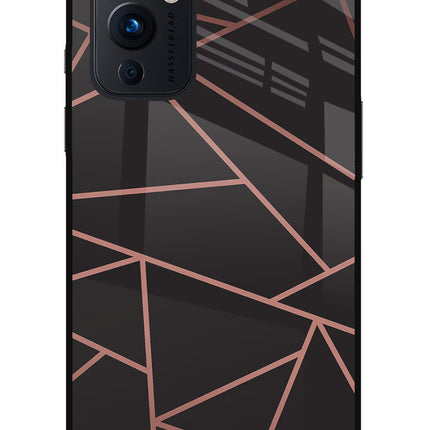 Geometric Pattern Oneplus 9 Glass Case Back Cover by Casekaro