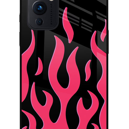 Fire Flames Oneplus 9 Glass Case