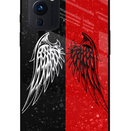Wings Oneplus 9 Glass Case Back Cover by Casekaro