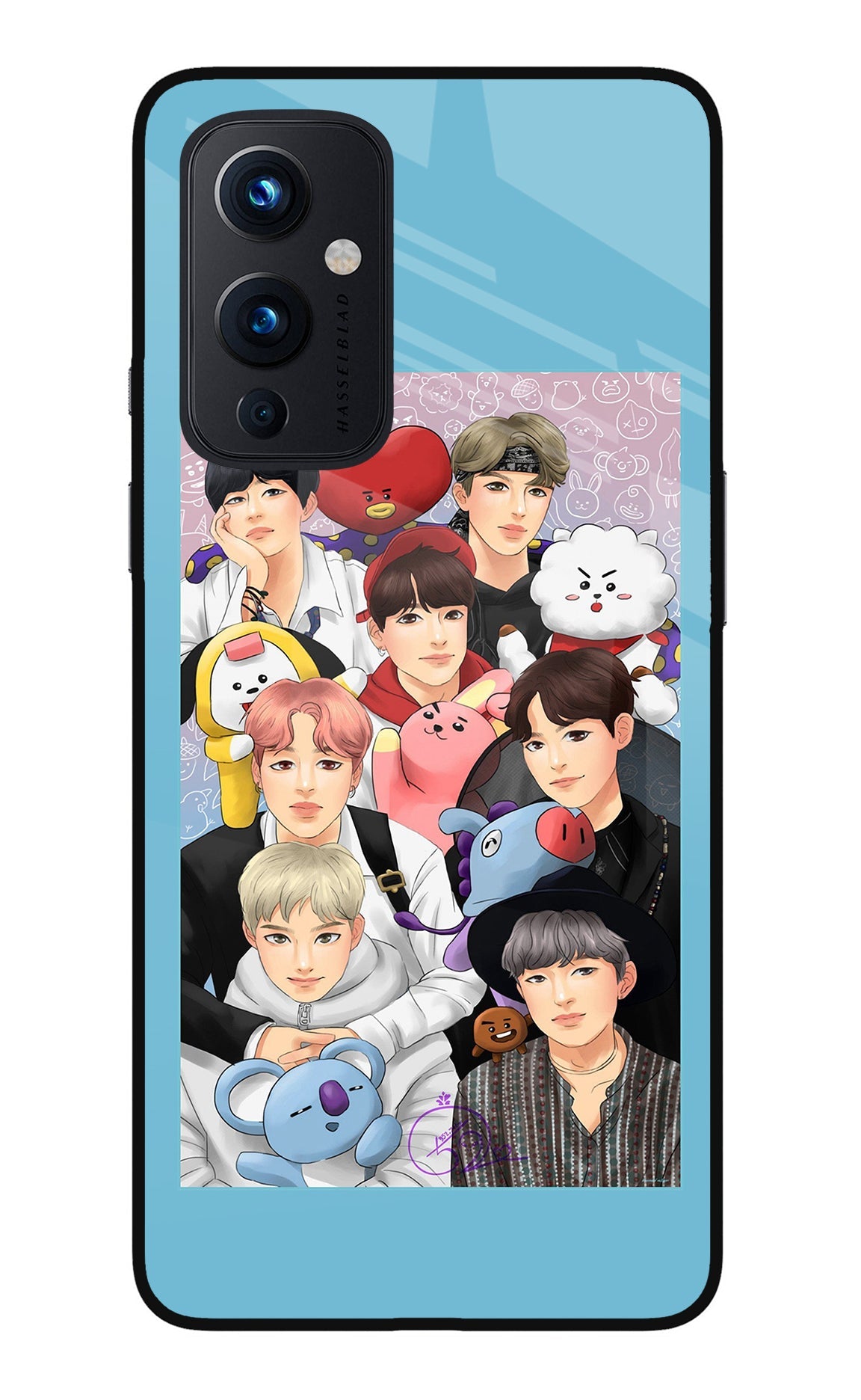 BTS with animals Oneplus 9 Glass Case