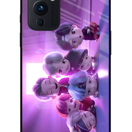 BTS Chibi Oneplus 9 Glass Case