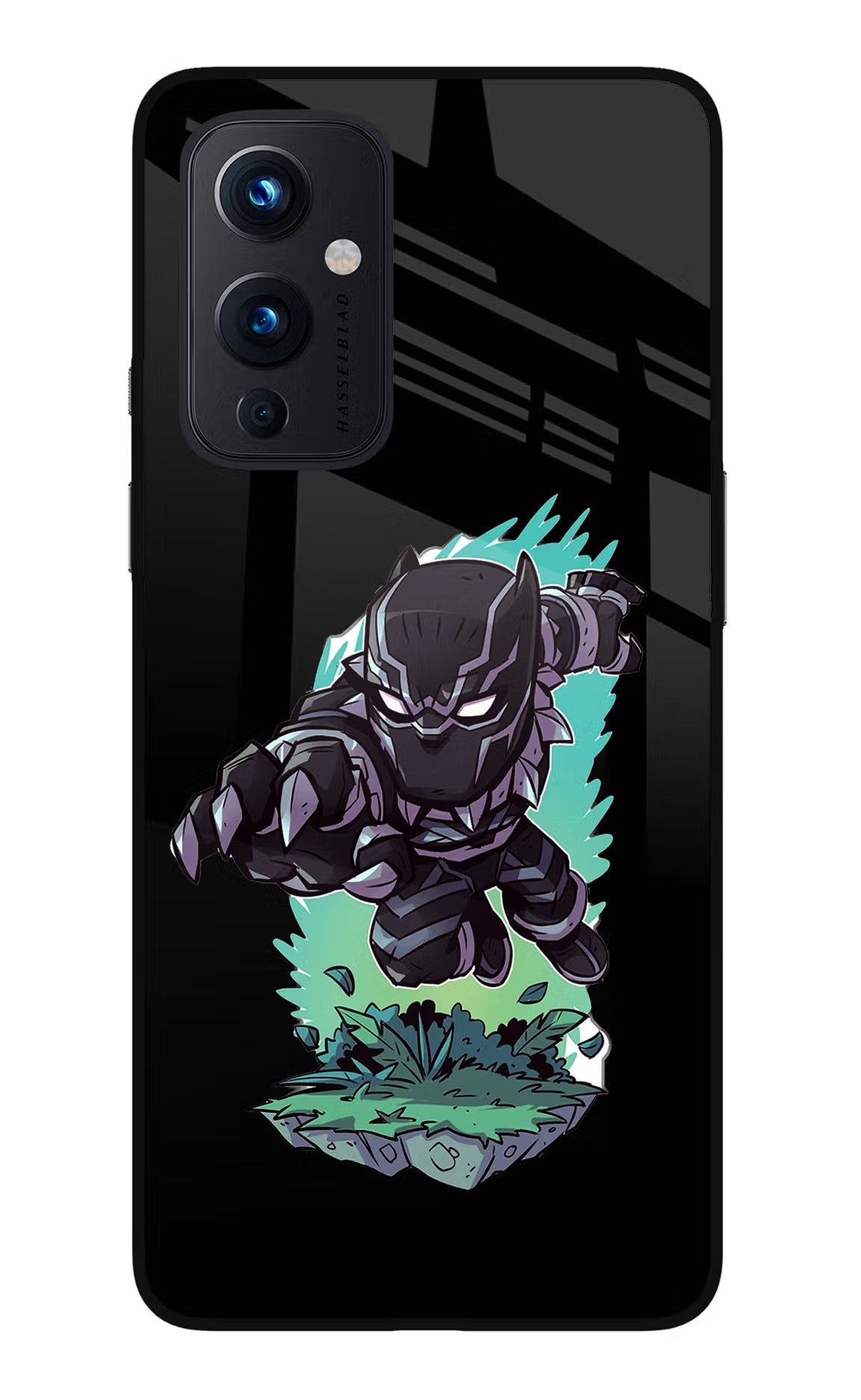 Black Panther Oneplus 9 Glass Case Back Cover by Casekaro