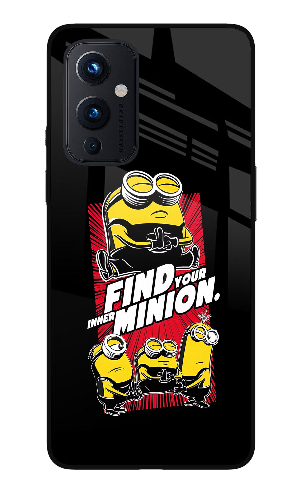 Find your inner Minion Oneplus 9 Glass Case Back Cover by Casekaro