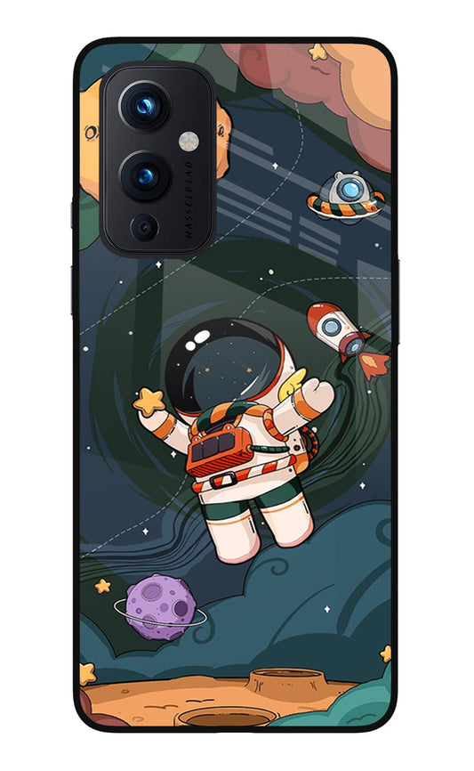 Cartoon Astronaut Oneplus 9 Glass Case