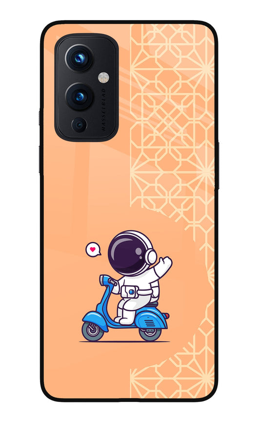 Cute Astronaut Riding Oneplus 9 Glass Case