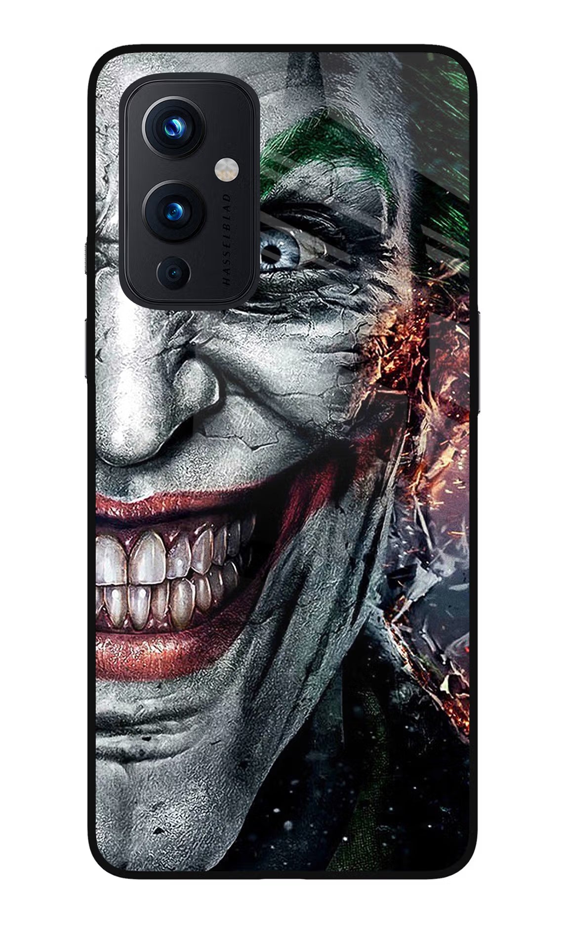 Joker Cam Oneplus 9 Glass Case Back Cover by Casekaro