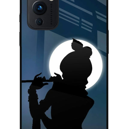 Shri Krishna Silhouette Oneplus 9 Glass Case