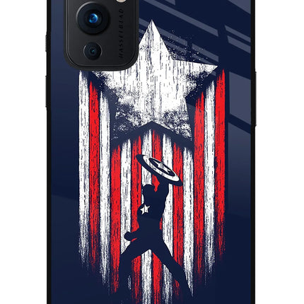Captain America Marvel Art Oneplus 9 Glass Case