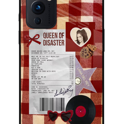 Queen of Disaster Oneplus 9 Glass Case Back Cover by Casekaro
