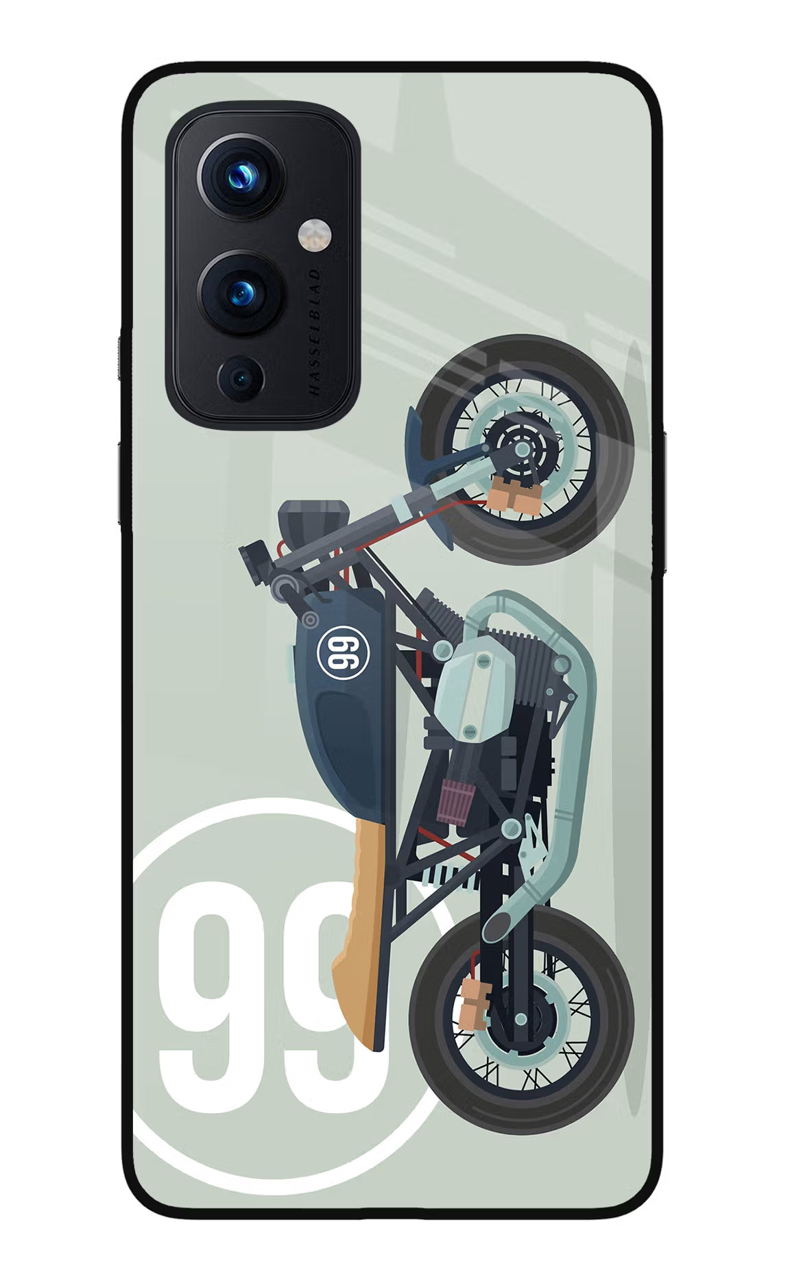 Classic Cafe Racer 99 Oneplus 9 Glass Case Back Cover by Casekaro