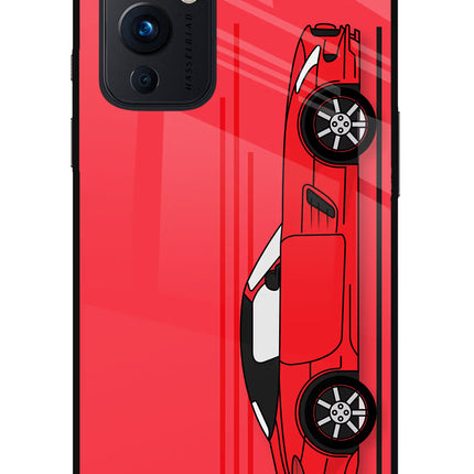 Red Velocity Oneplus 9 Glass Case