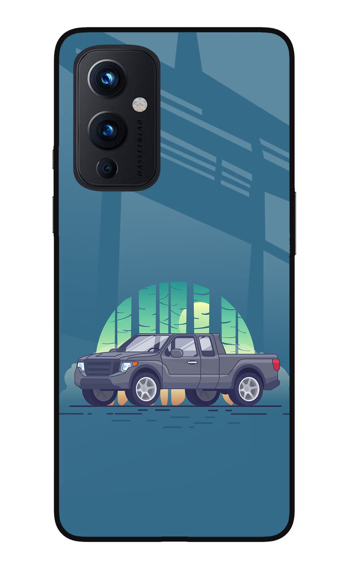 Retro Garage Vibe Oneplus 9 Glass Case Back Cover by Casekaro
