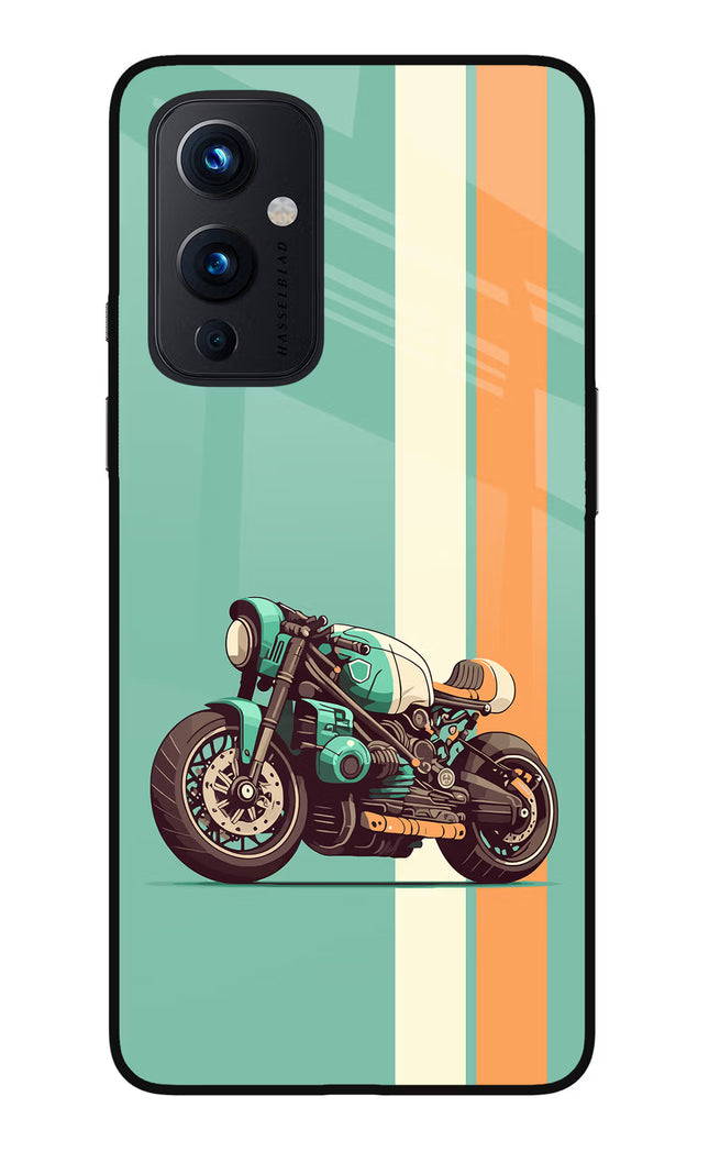 Striped Moto Drift Oneplus 9 Glass Case