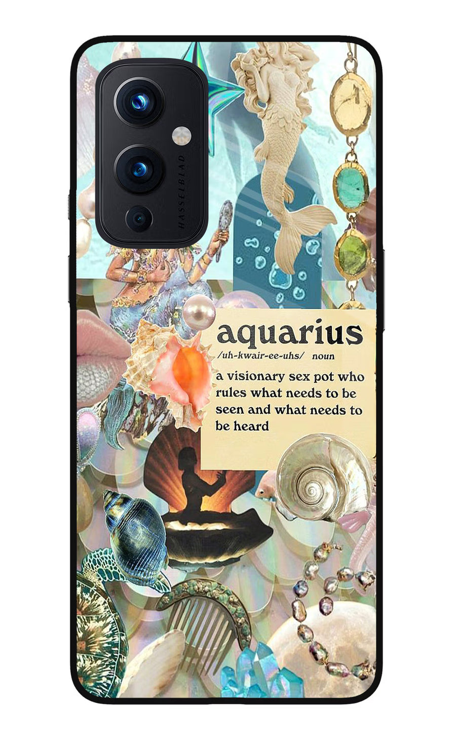 Aquarius Zodiac Oneplus 9 Back Cover, Glass case