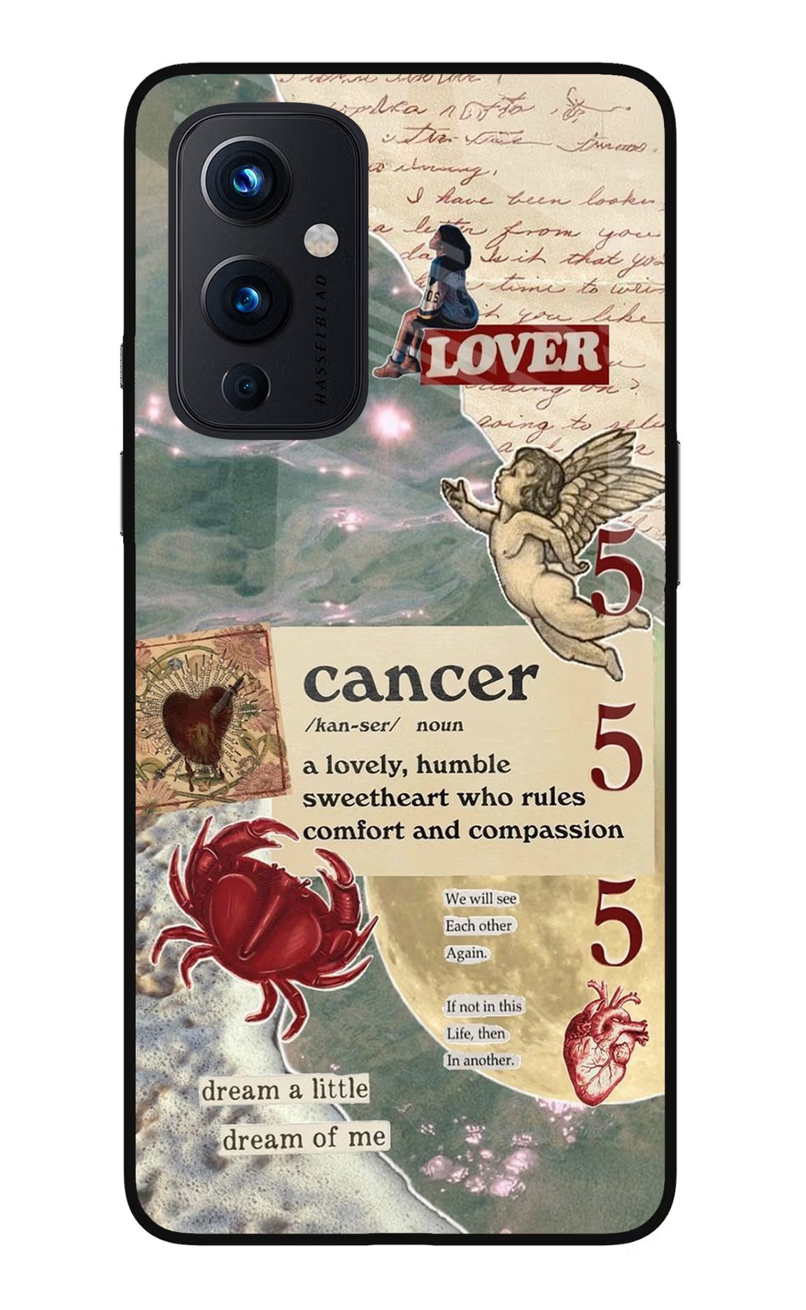 Cancer Zodiac Oneplus 9 Glass Case Back Cover by Casekaro