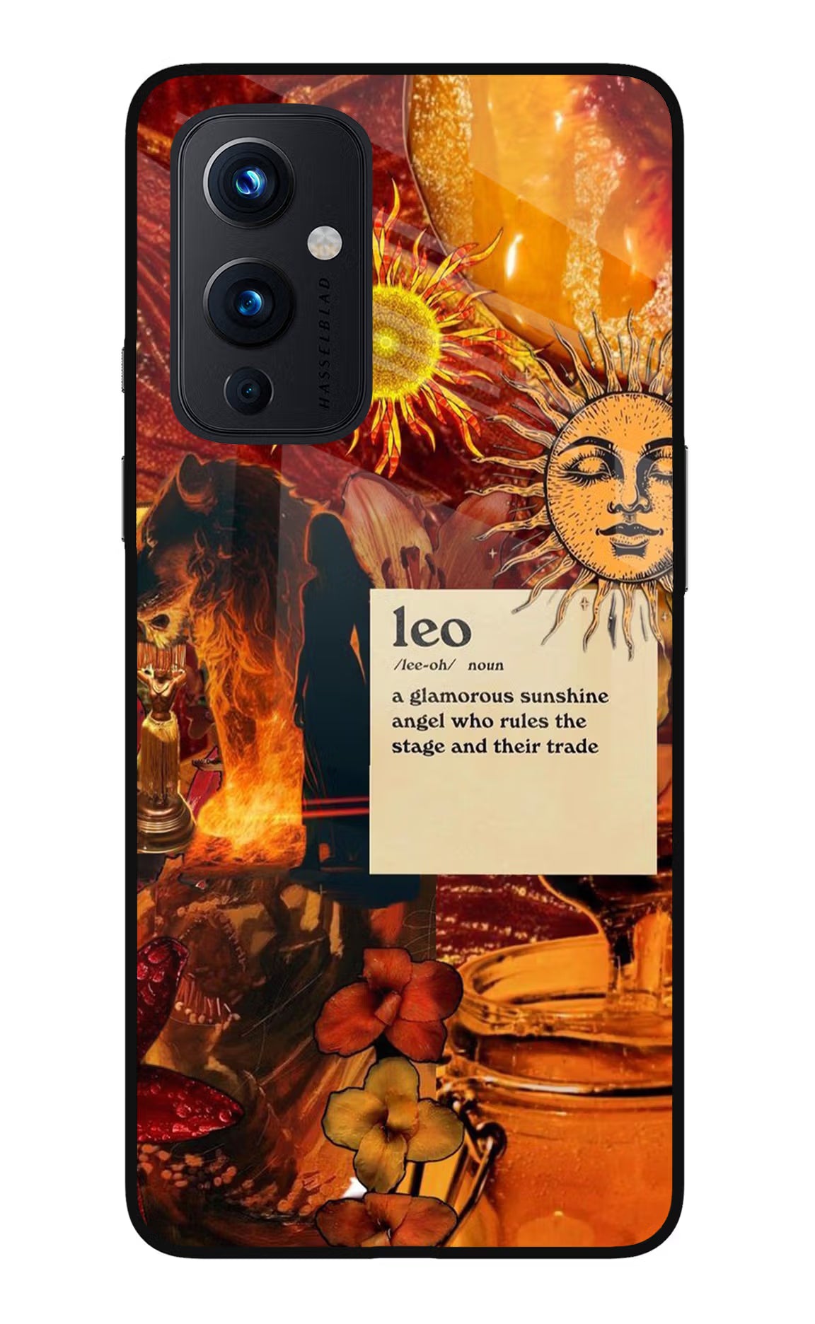 Leo Zodiac Oneplus 9 Glass Case Back Cover by Casekaro