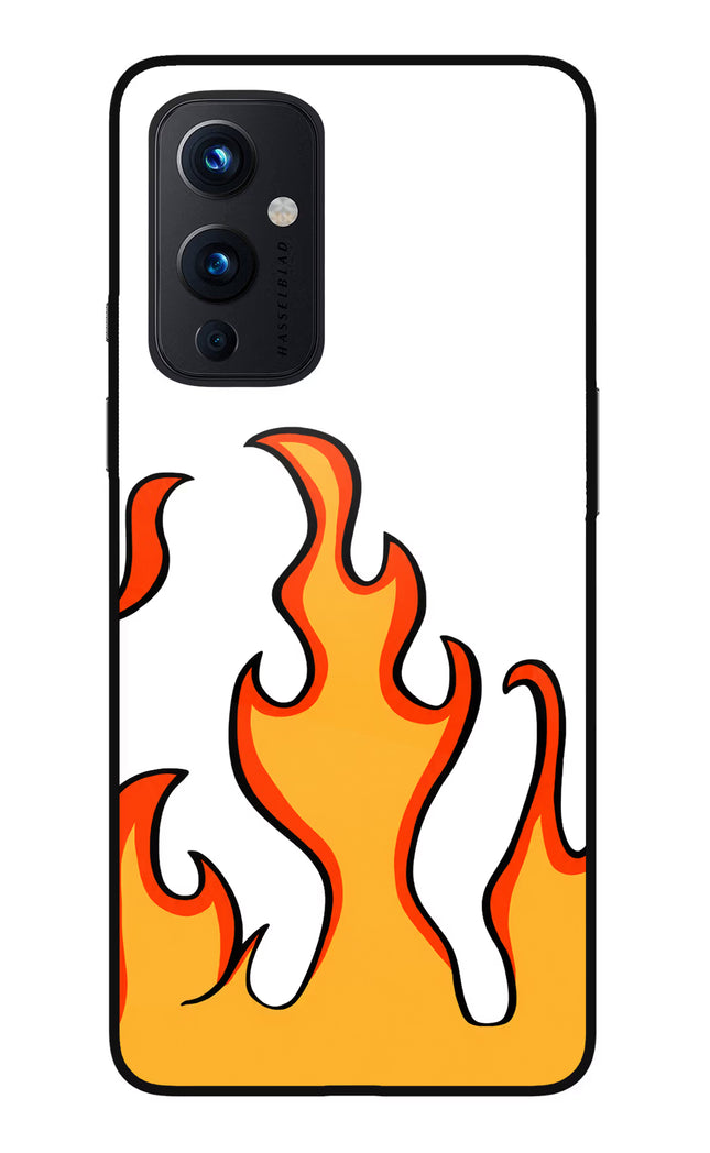 Fired Up – White Oneplus 9 Glass Case