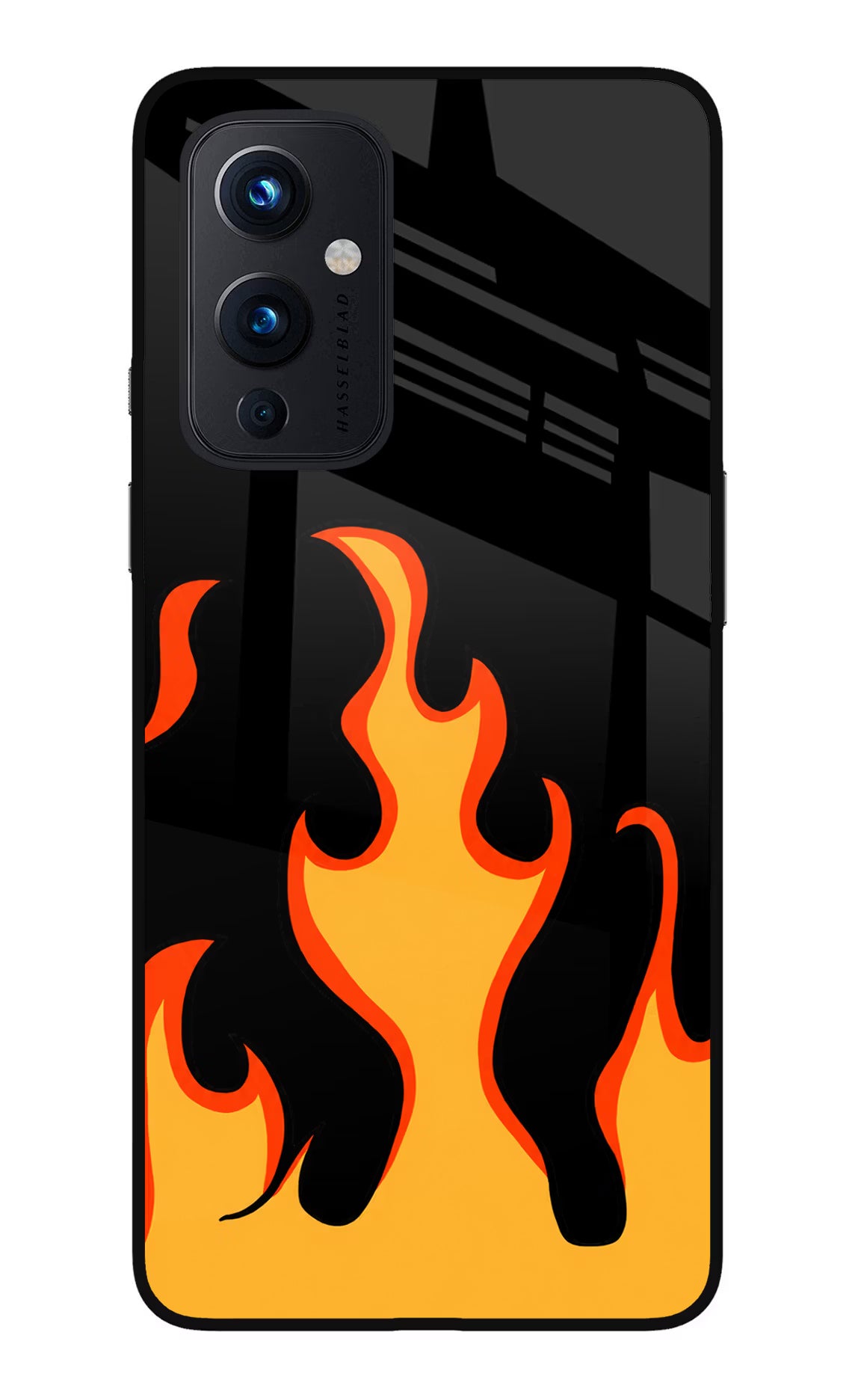 Fired Up – Black Oneplus 9 Glass Case