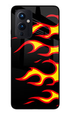 Side Sweep Flames Oneplus 9 Glass Case