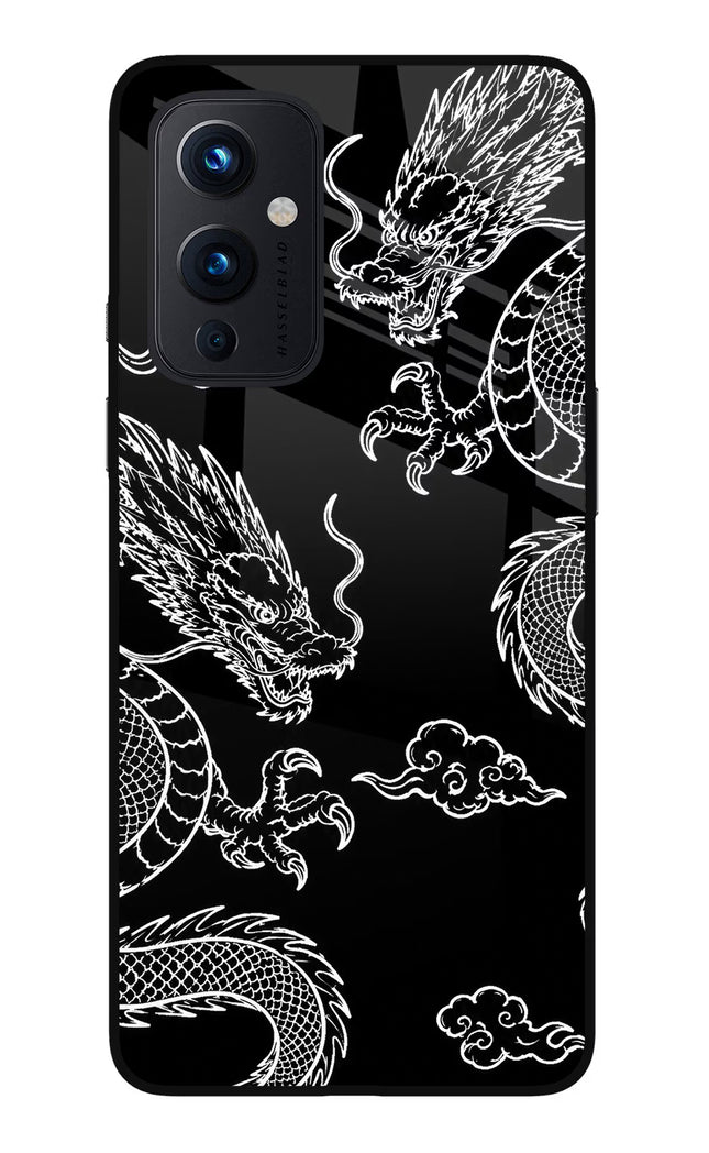 Twin Dragons Oneplus 9 Glass Case