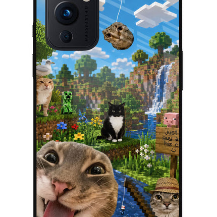 Minecraft Cat Chaos Oneplus 9 Glass Case