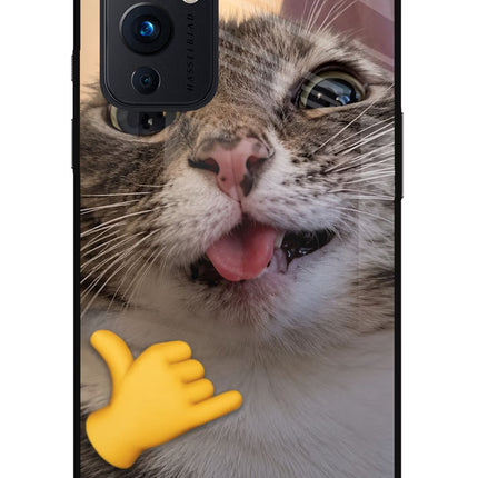 Silly Cat Call Oneplus 9 Glass Case