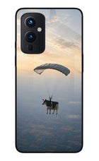 Skydiving Cow Oneplus 9 Glass Case