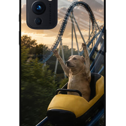 Rollercoaster Dog Oneplus 9 Glass Case