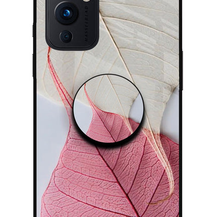 White Pink Leaf Oneplus 9 Pop Case by Casekaro