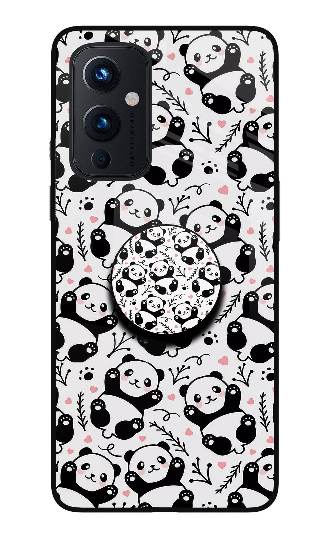 Cute Panda Oneplus 9 Glass Case