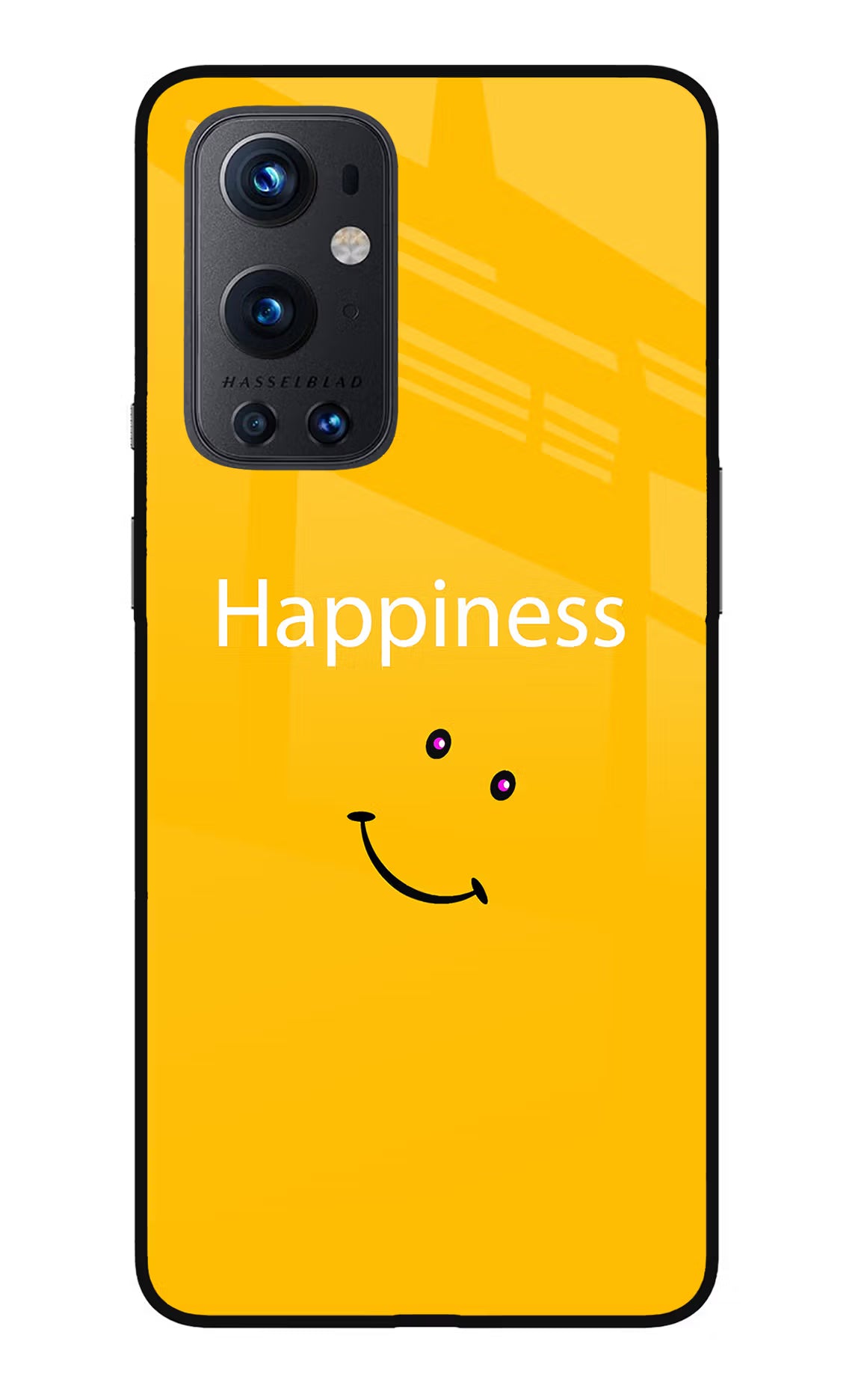 Happiness With Smiley Oneplus 9 Pro Glass Case Back Cover by Casekaro